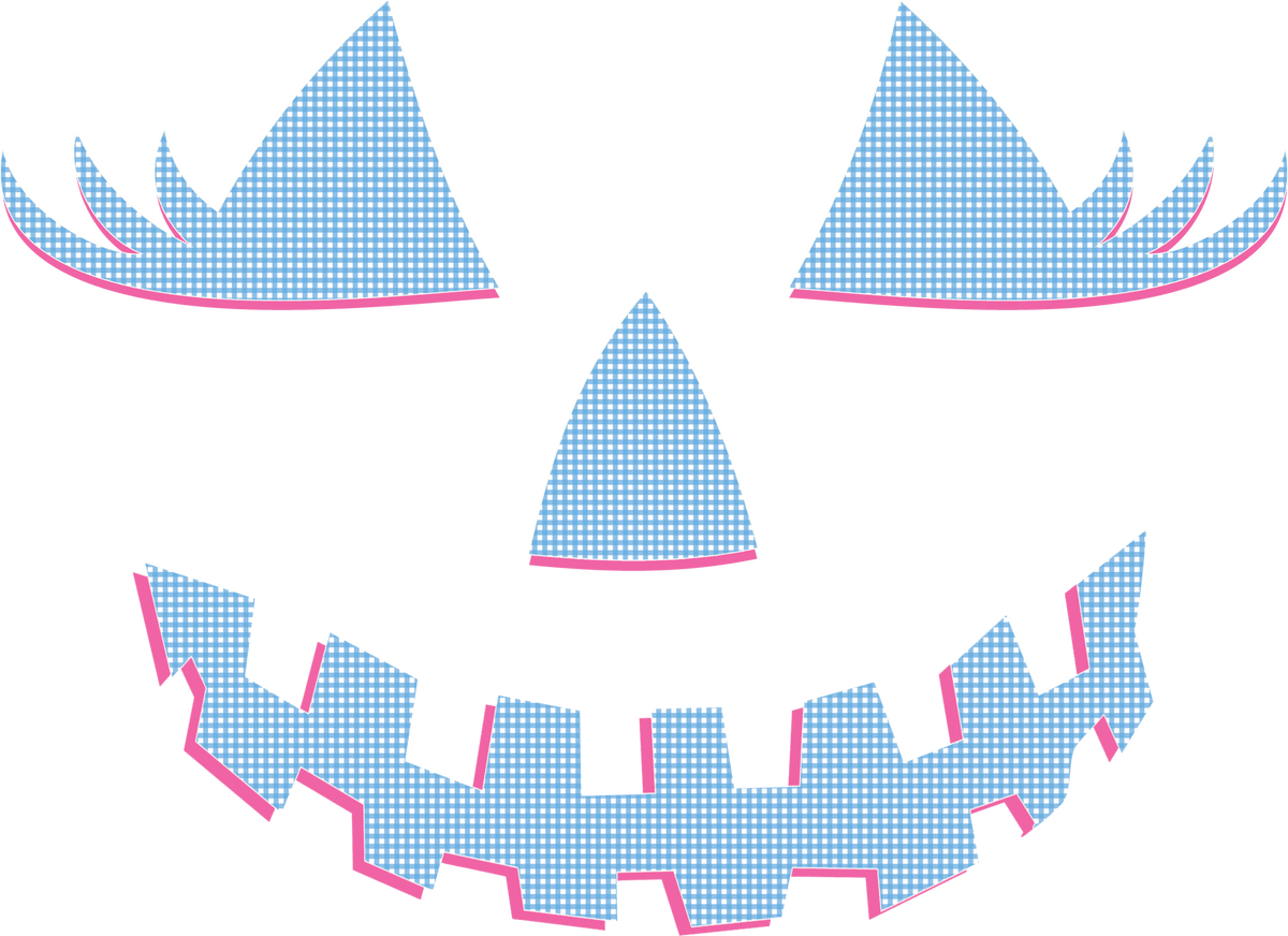 HW35 -Blue Jack-O-Lantern Face DTF Transfer - My Vinyl Craft