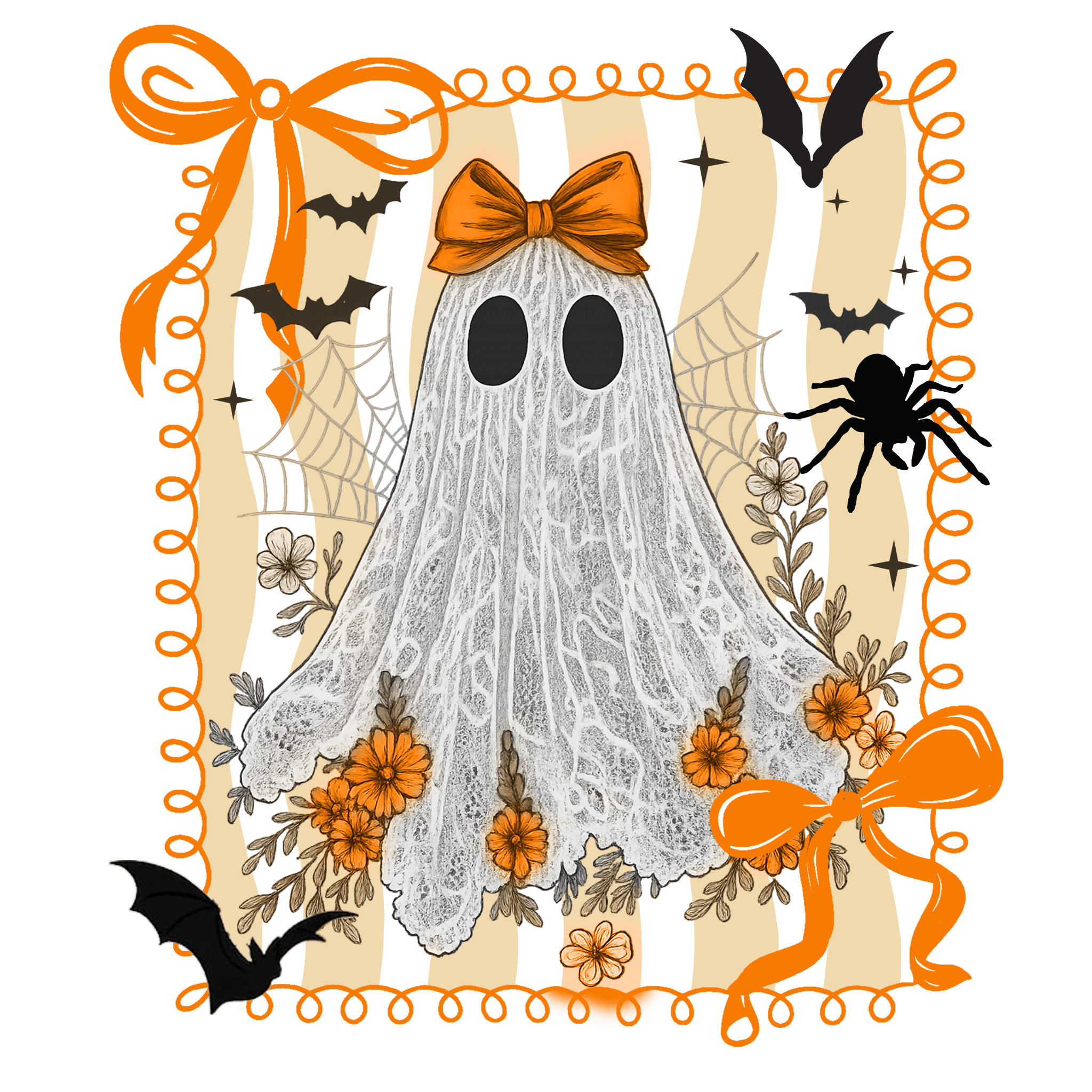 HW6 - Lace Ghost DTF Transfer - My Vinyl Craft