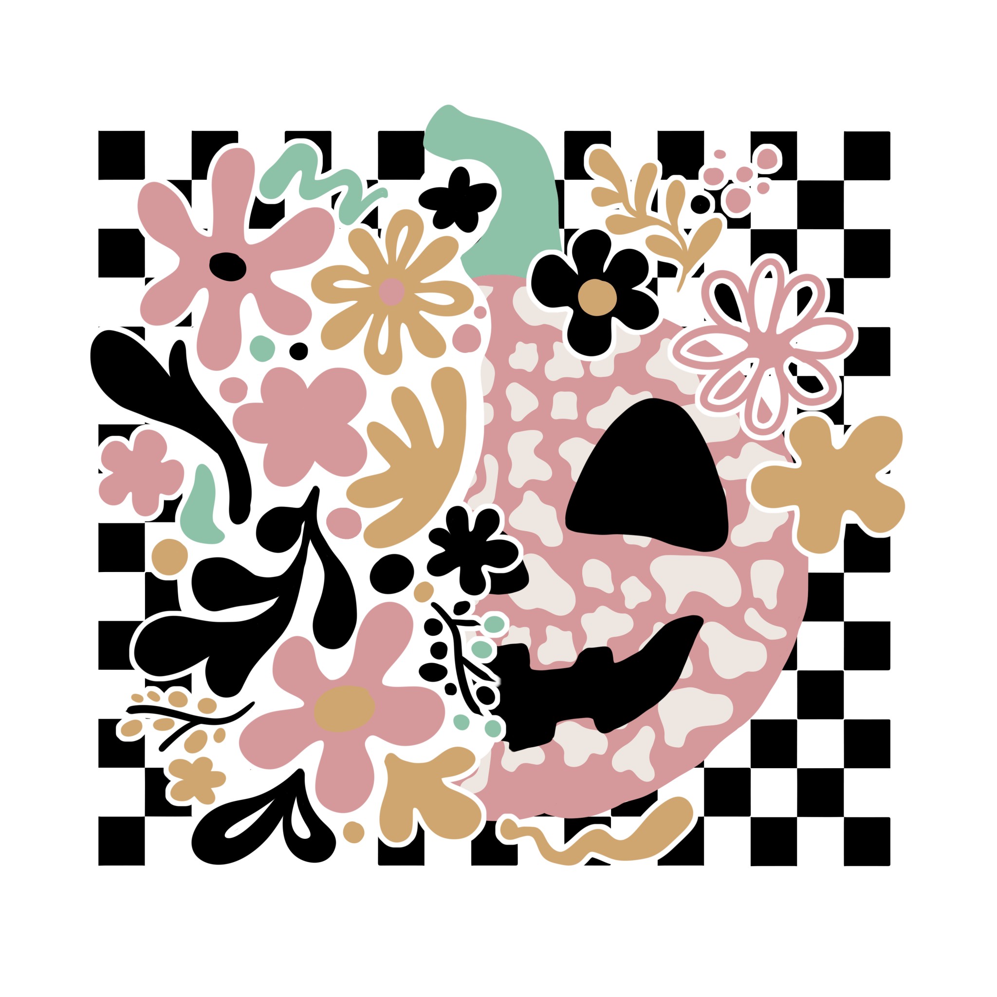 HW8 - Floral Pumpkin DTF Transfer - My Vinyl Craft