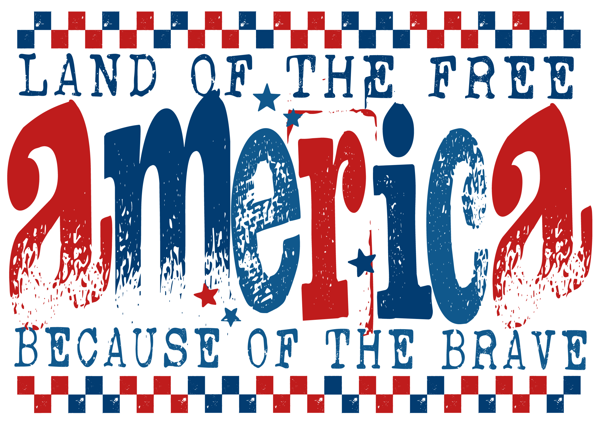 ID19 - America Land of the free DTF Transfer - My Vinyl Craft