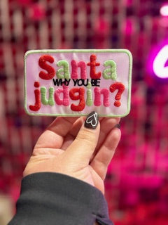 Santa Judgin Iron On Patch