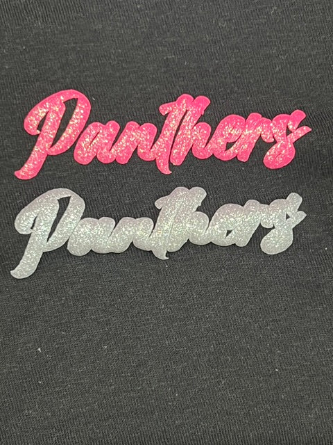 Panther Mascot Glitter Puff Transfer **PRE-ORDER**