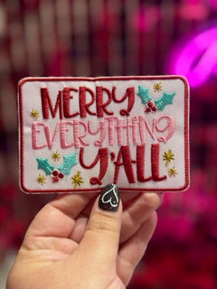 Merry Everything Y'all Iron On Patch