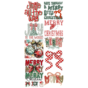 Jingle Christmas Pre - Made DTF Gangsheet - My Vinyl Craft