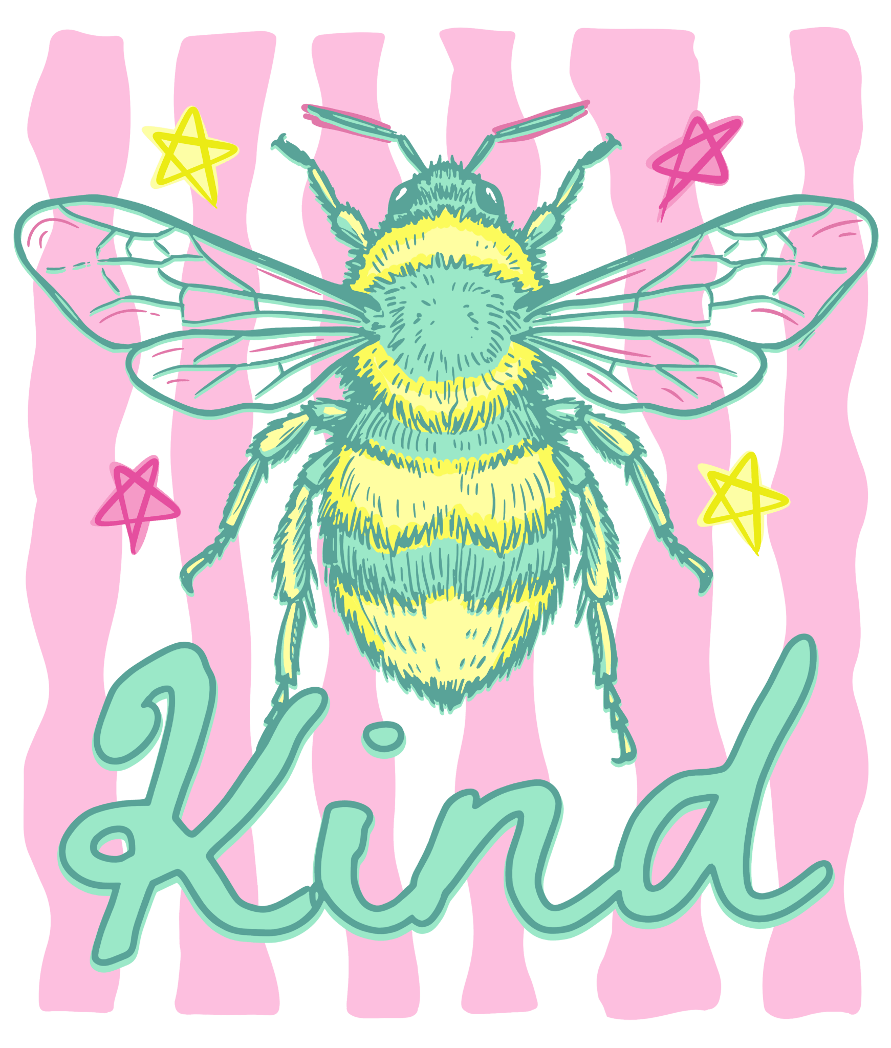 K7 - Bee Kind Lines DTF Transfers - My Vinyl Craft