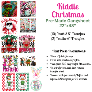 Kiddie Christmas Pre - Made DTF Gangsheet - My Vinyl Craft