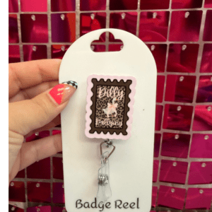 Leopard Dilly Dally Badge Reel - My Vinyl Craft