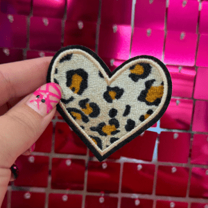 Leopard Heart Iron On Patch - My Vinyl Craft