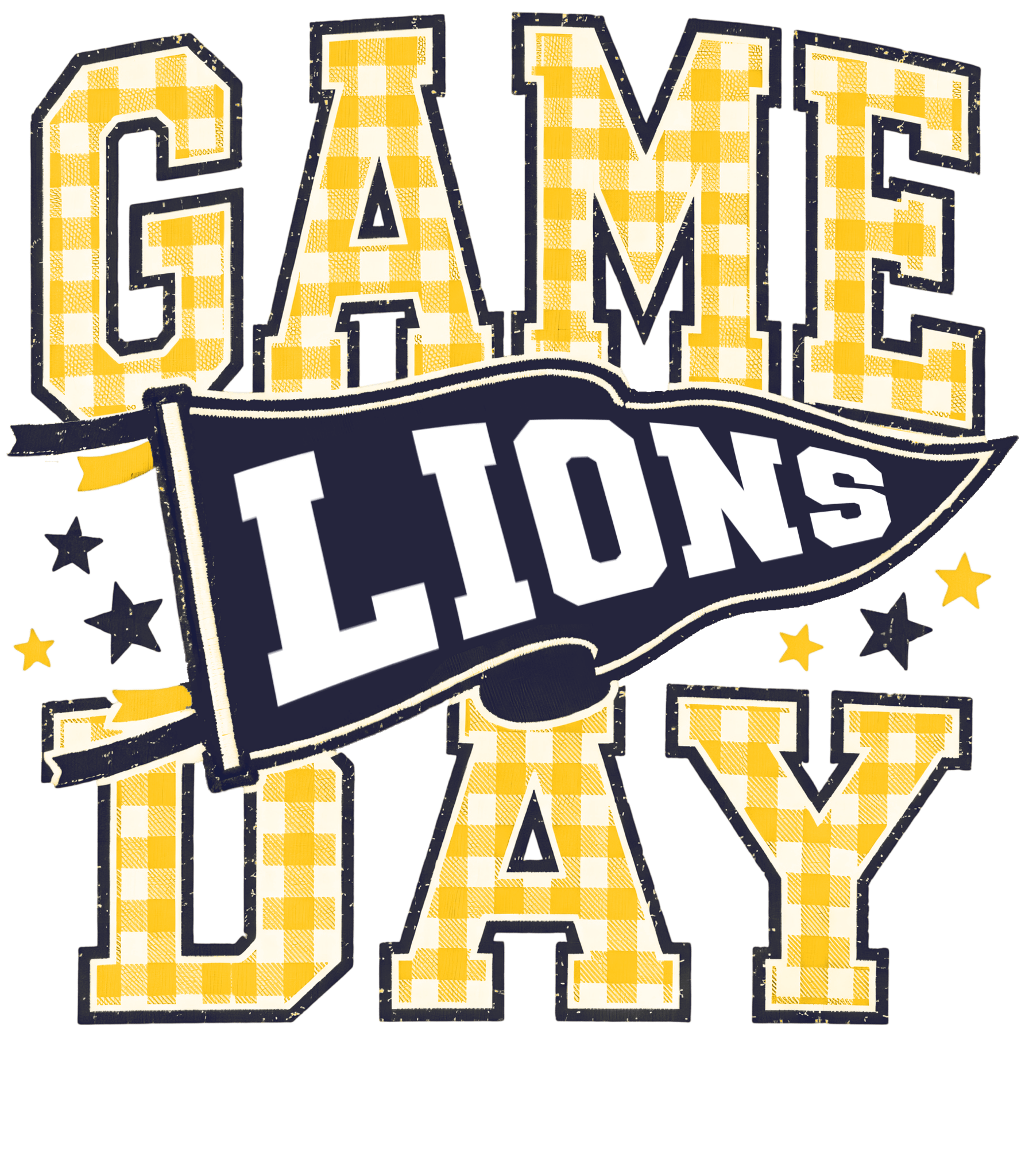 Lions Gingham DTF Transfer - My Vinyl Craft