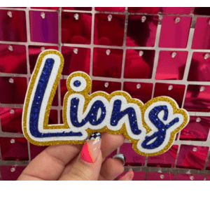 Lions Rhinestone Iron On Patch - My Vinyl Craft