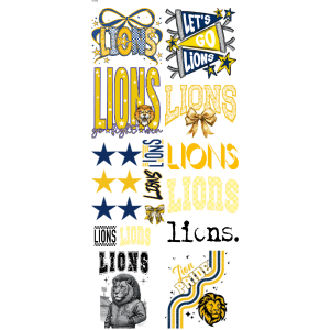 Lions Spiritwear Pre - Made Gangsheet - My Vinyl Craft