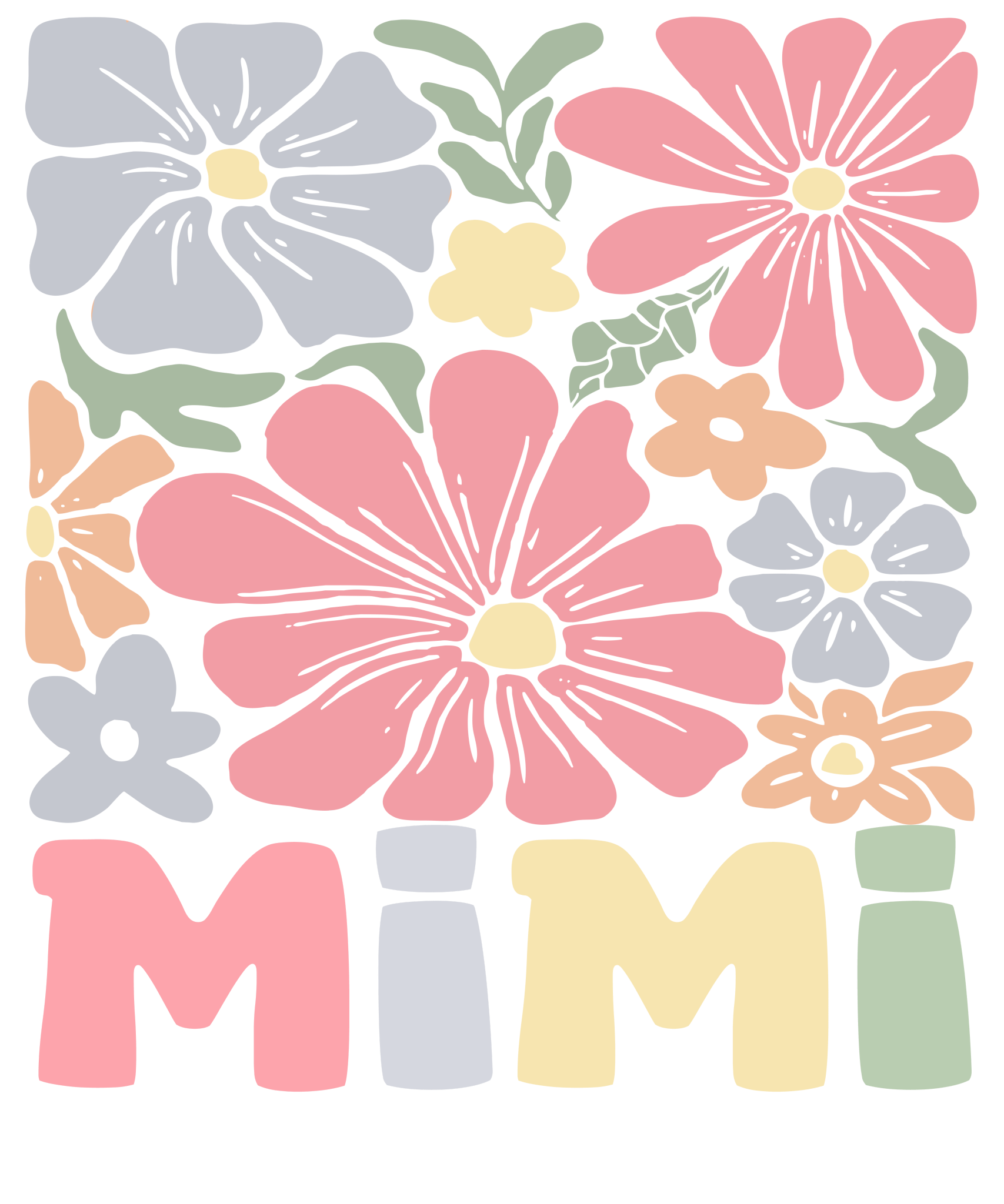 M17 - Mimi Flowers DTF Transfer - My Vinyl Craft
