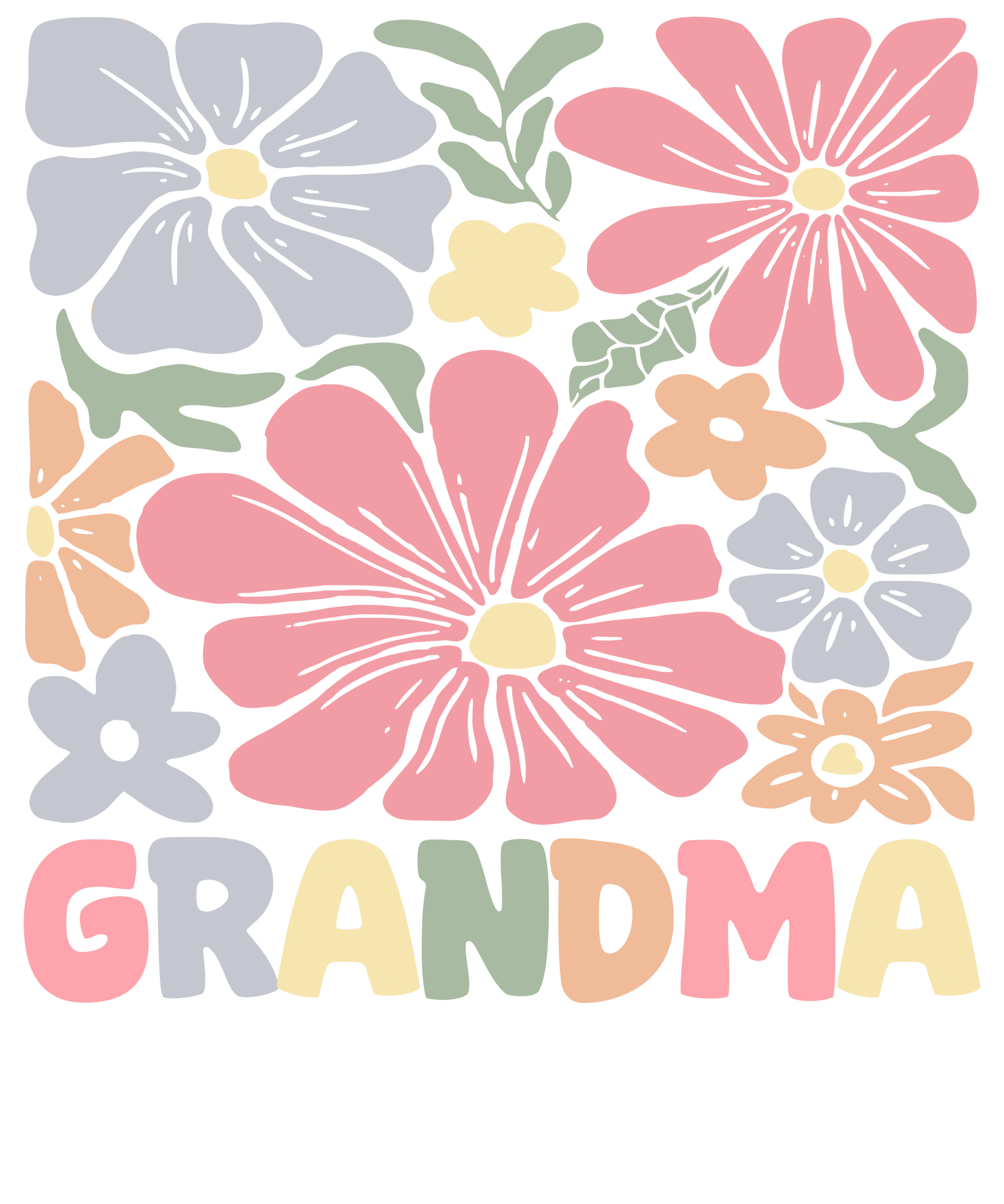 M18 - Grandma Flowers DTF Transfer - My Vinyl Craft