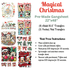 Magical Christmas Pre - Made DTF Gangsheet - My Vinyl Craft