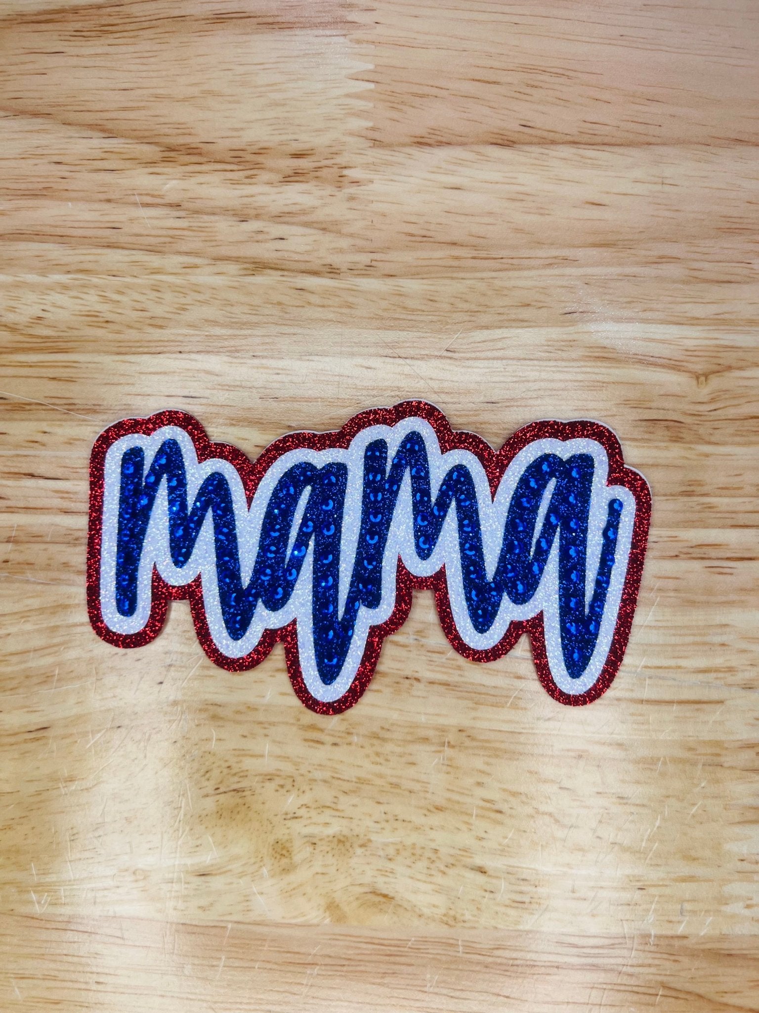 Mama Rhinestone RWB Iron On Patch - My Vinyl Craft