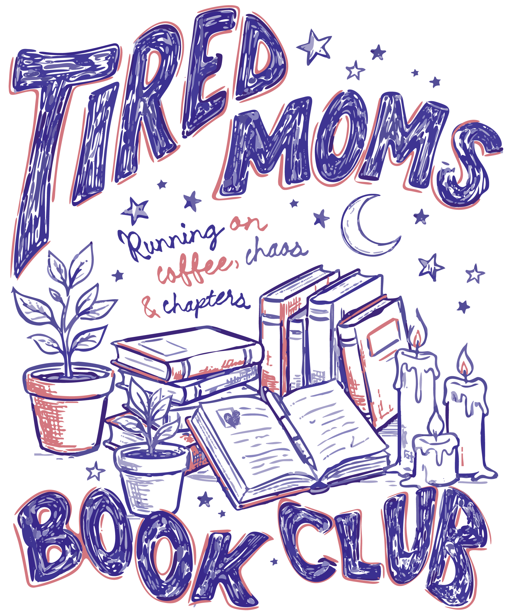 MD8 - Tired Moms Book DTF Transfer - My Vinyl Craft