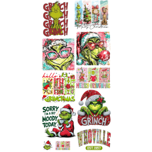 Mean One Christmas Pre - Made DTF Gangsheet - My Vinyl Craft