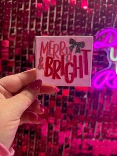 Merry and Bright Doodle Iron On Patch - My Vinyl Craft