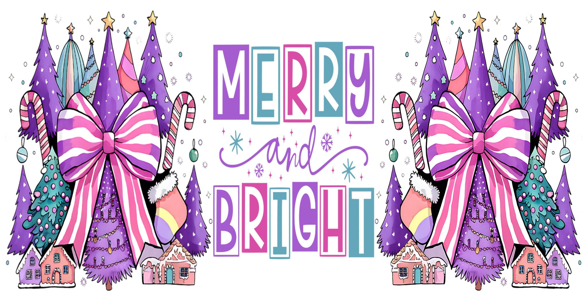 Merry and Bright UV DTF Cup Wrap - My Vinyl Craft