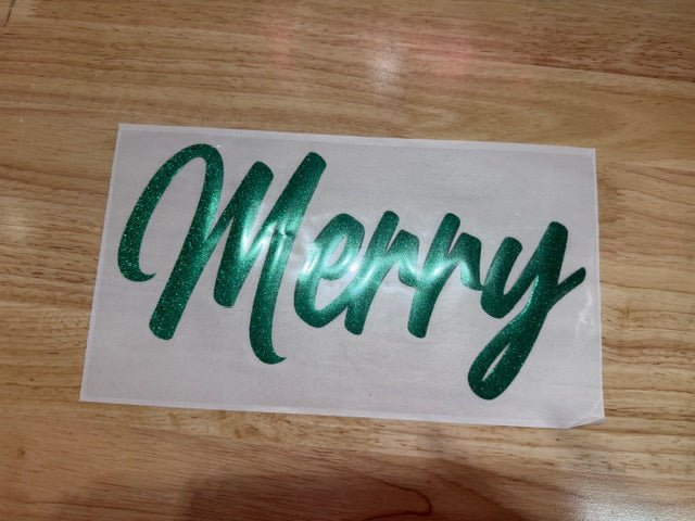 Merry Glitter Puff HTV Transfer - My Vinyl Craft