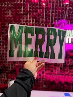 Merry University Puff Glitter HTV Transfer **PRE - ORDER** - My Vinyl Craft