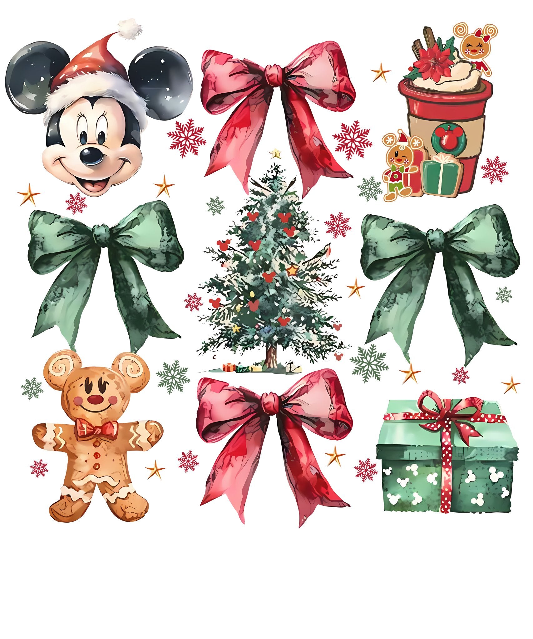 Mickey Christmas Bow DTF Transfer - CH74 - My Vinyl Craft