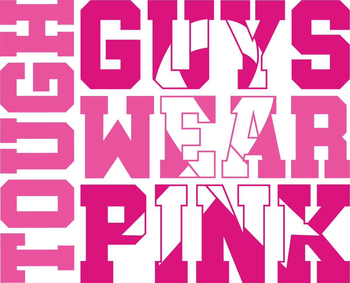 P8 Tough Guys Wear Pink DTF Transfer My Vinyl Craft
