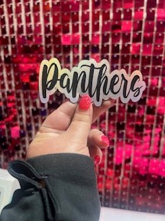 Panther Script Leather Iron On Patch - My Vinyl Craft