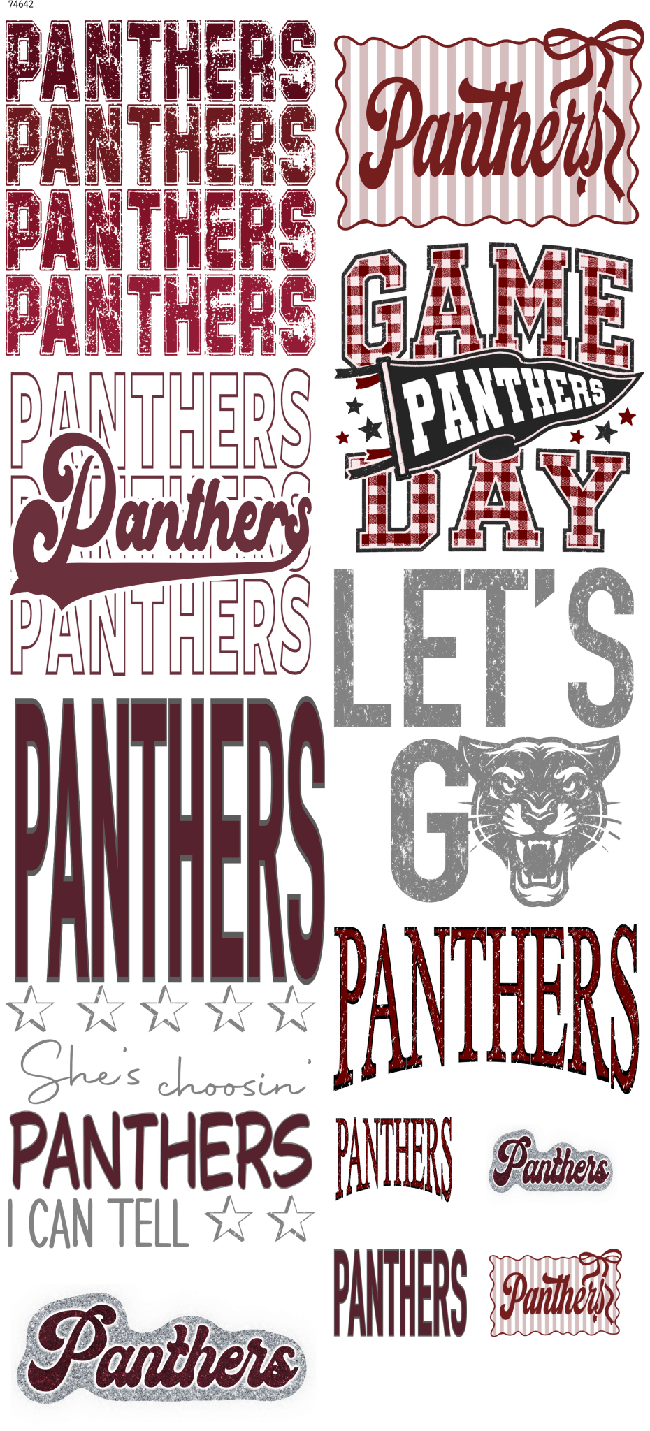 Panthers 26 Mascot Pre-Made DTF Gangsheet - My Vinyl Craft