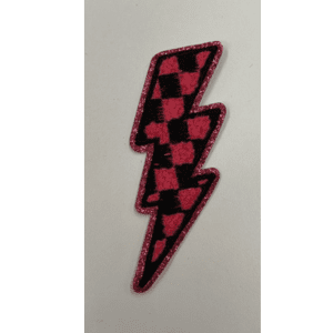 Pink Bolt Iron On Patch - My Vinyl Craft