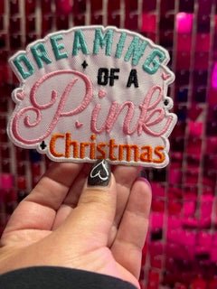 Pink Christmas Iron on Patch - My Vinyl Craft