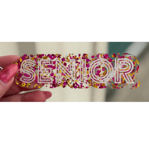 Pink Confetti Senior Line Keychain - My Vinyl Craft