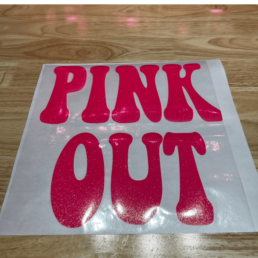 Pink Out Glitter Puff Transfer **PRE - ORDER** - My Vinyl Craft