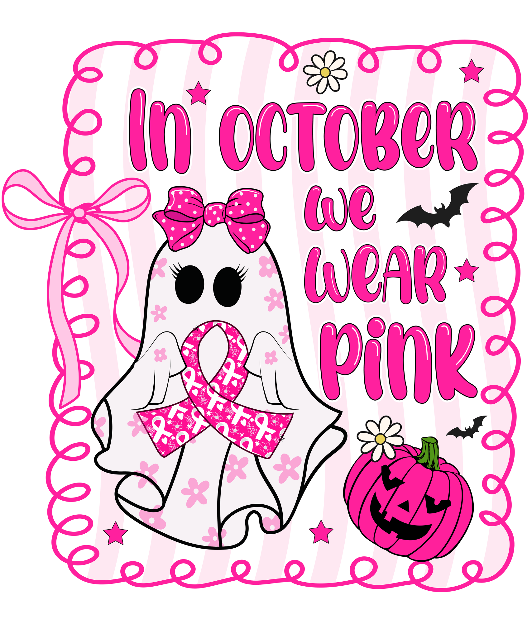 PO10 - Pink Out Ghost DTF Transfer - My Vinyl Craft
