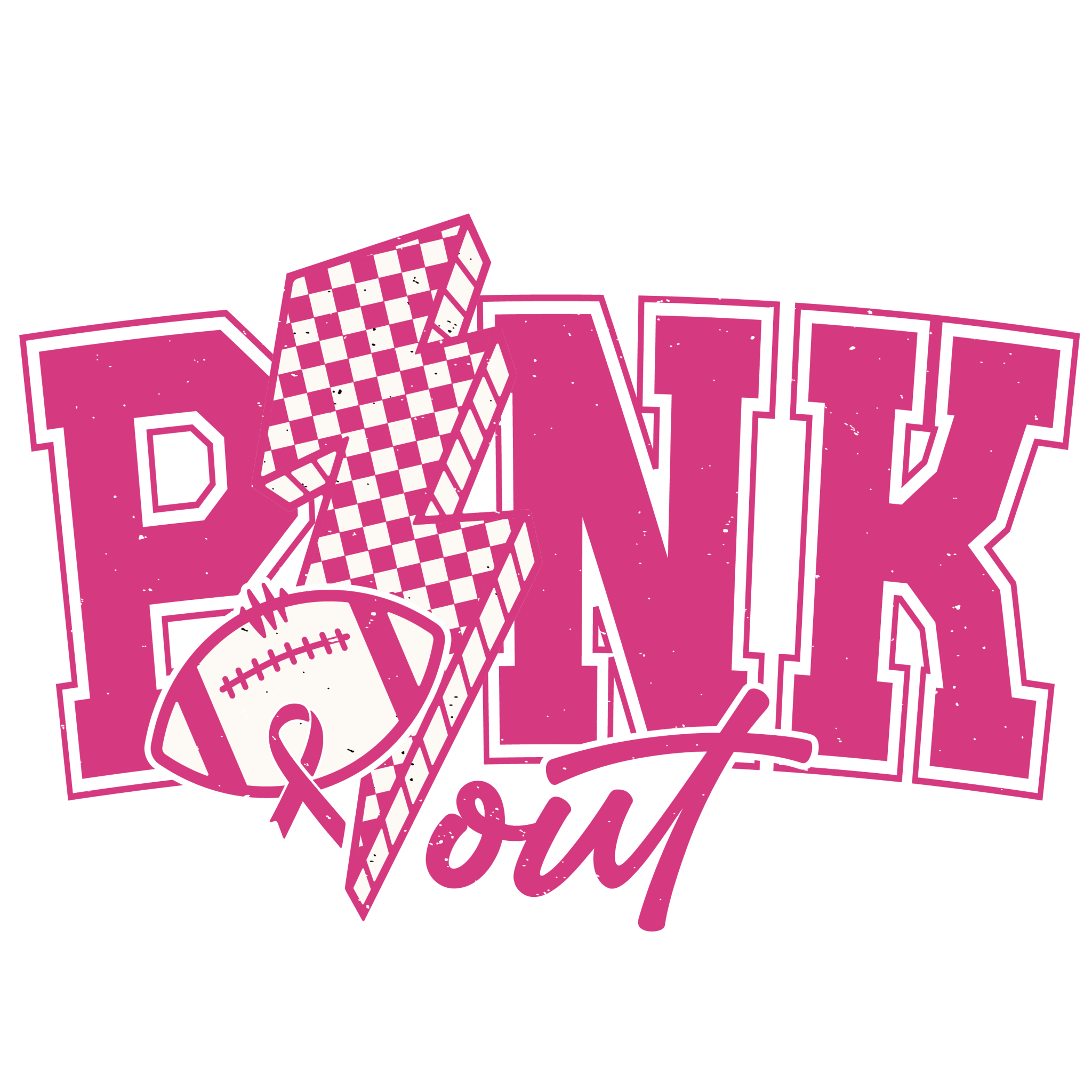 PO7 - Pink Out Bolt DTF Transfer - My Vinyl Craft