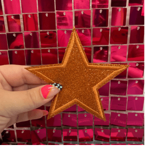 Pointy Glitter Stars Iron On Patch - My Vinyl Craft