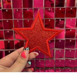 Pointy Glitter Stars Iron On Patch - My Vinyl Craft