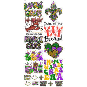 Pre - Made Mardi Gras DTF Gang Sheet - My Vinyl Craft