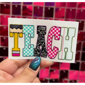 Preppy Teach Small UV DTF - My Vinyl Craft