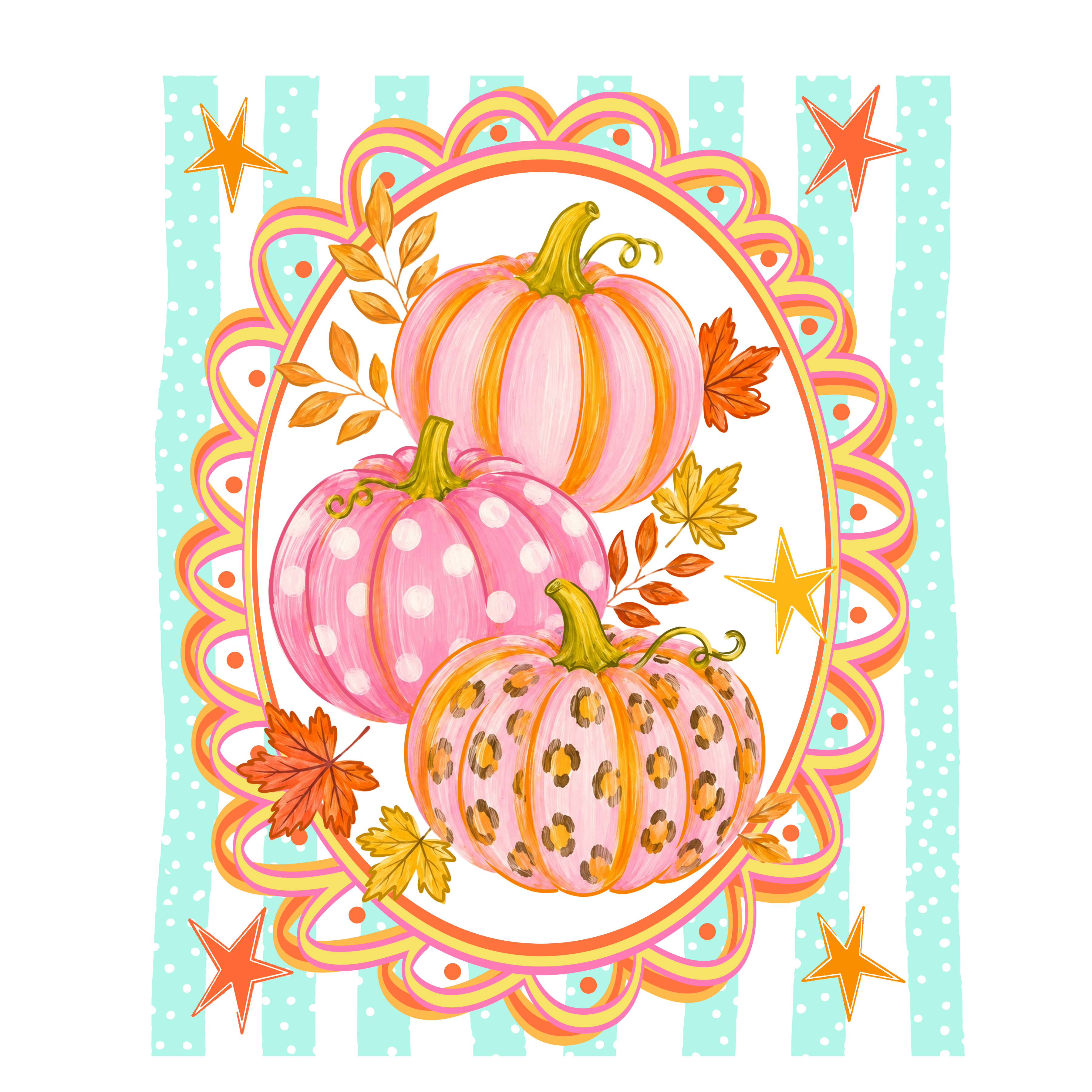 FL3 - Girly Pumpkins DTF Transfer