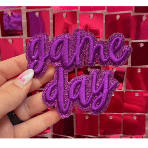 Purple Gameday Script Iron On Patch - My Vinyl Craft