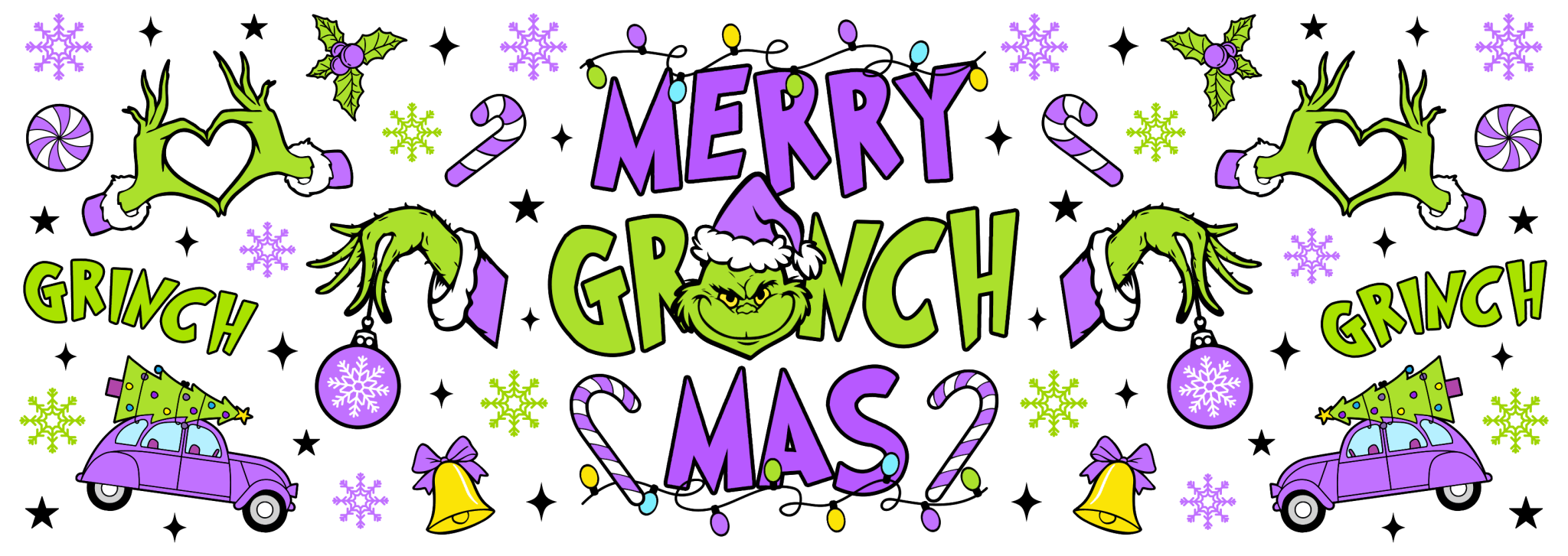 Purple Grinchmas UV DTF Cup Wrap - My Vinyl Craft