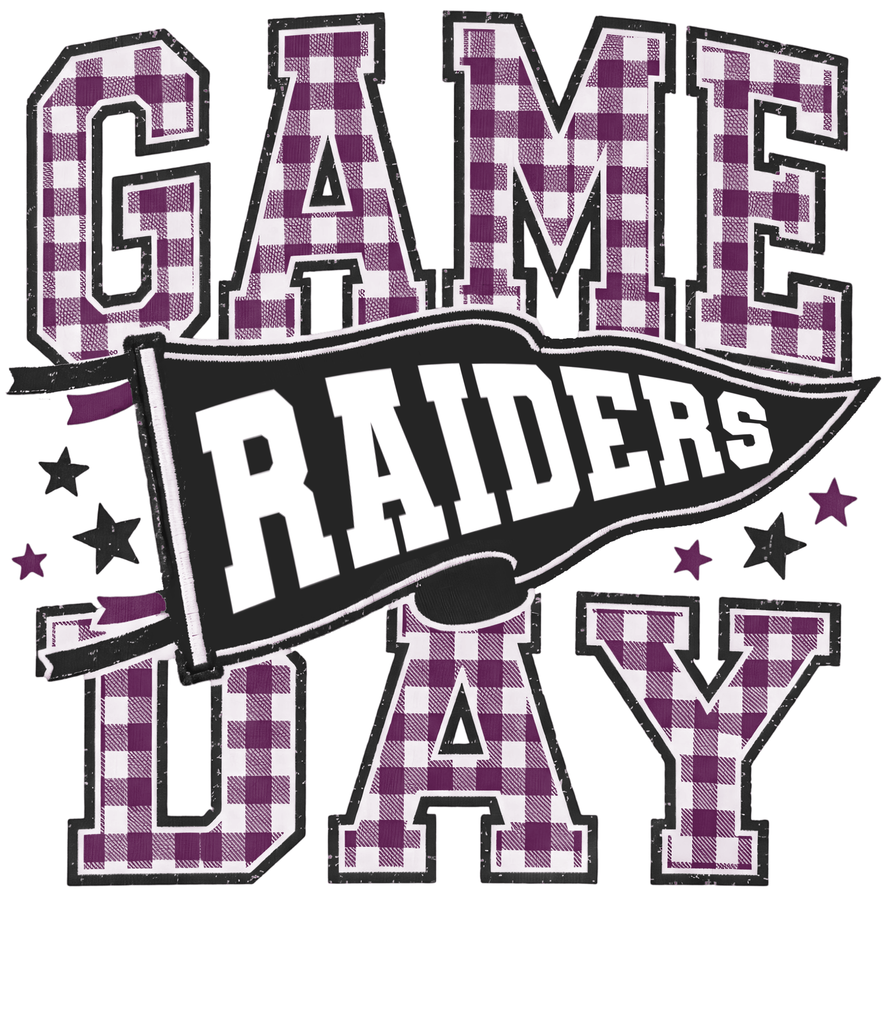 Raiders Gingham DTF Transfer - My Vinyl Craft