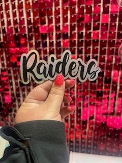 Raiders Script Leather Iron On Patch - My Vinyl Craft