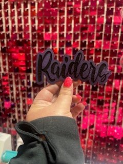 Raiders Script Leather Iron On Patch - My Vinyl Craft