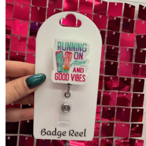 Running on Good Vibes Badge Reel - My Vinyl Craft