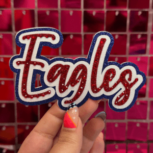 RWB Eagles Rhinestone Iron On Patch - My Vinyl Craft