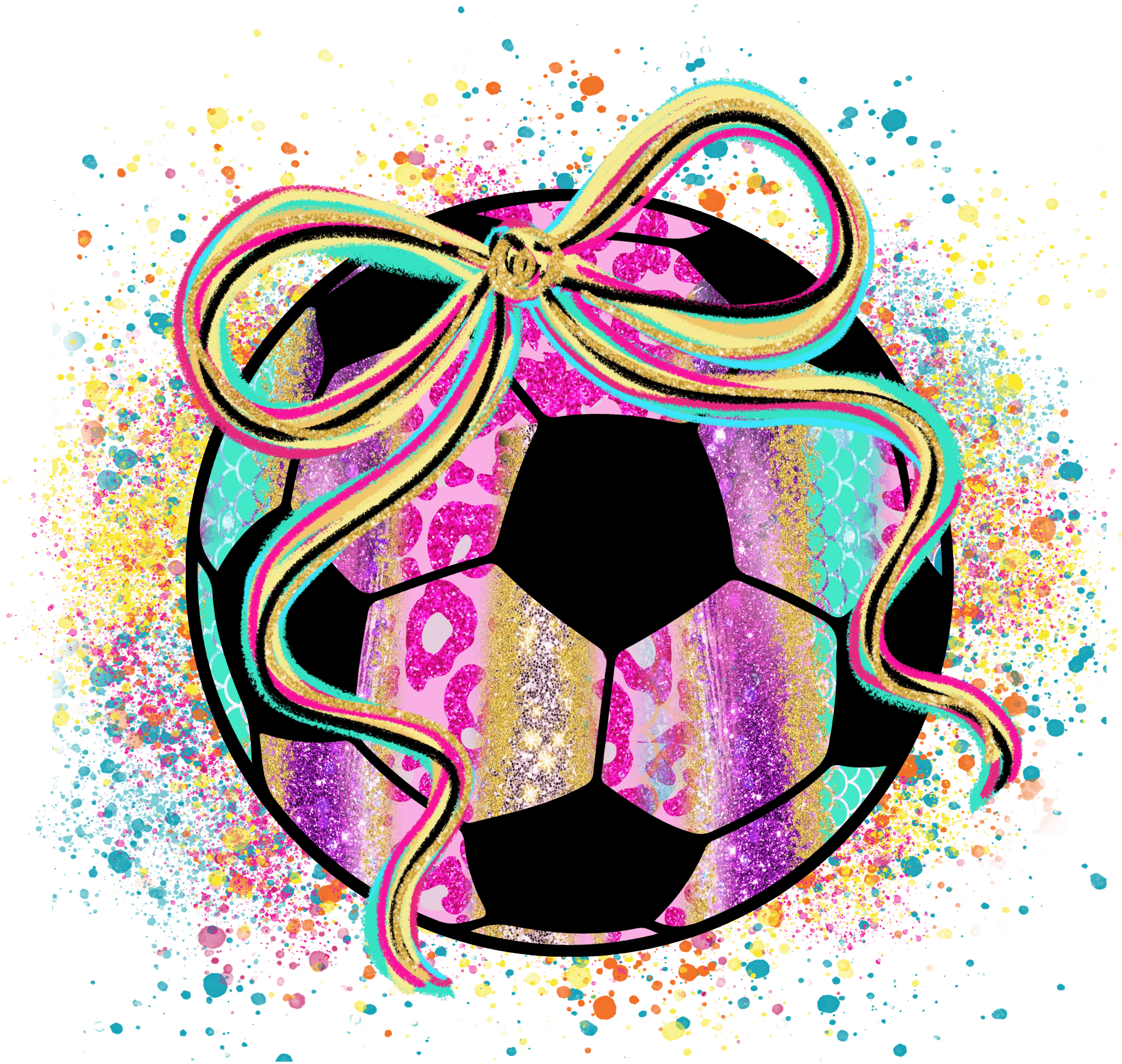 SC2 - Soccer Splatter DTF TRansfer - My Vinyl Craft