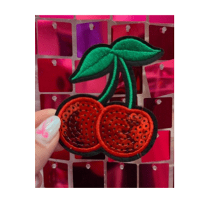 Sequins Cherry Iron On Patch - My Vinyl Craft