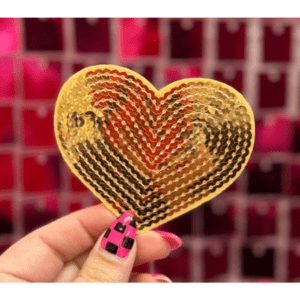 Sequins Hearts Iron On Patch - My Vinyl Craft